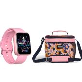 COMBO SMARTWATCH ROSA + LONCHERA DE FLOR